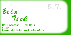 bela tick business card