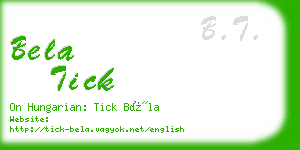 bela tick business card